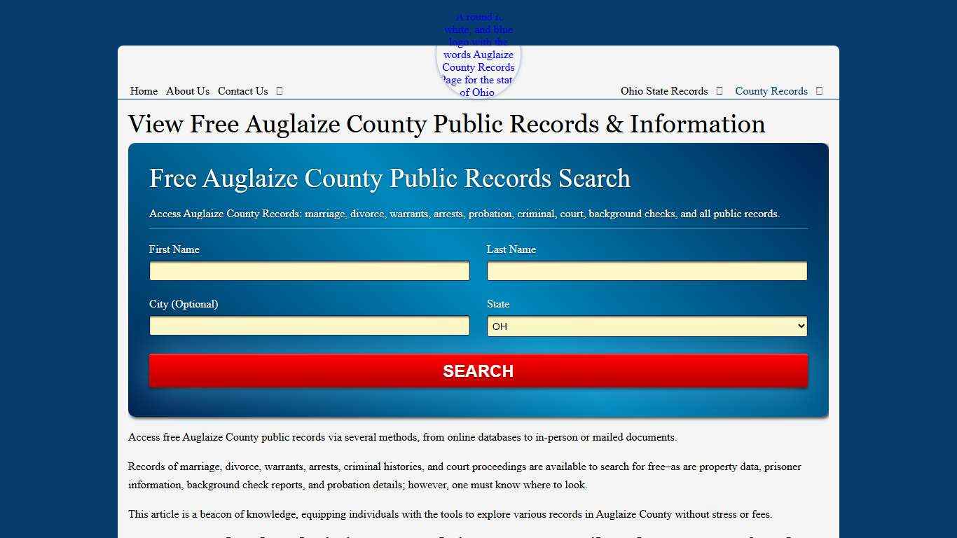 View Free Auglaize County Public Records & Information